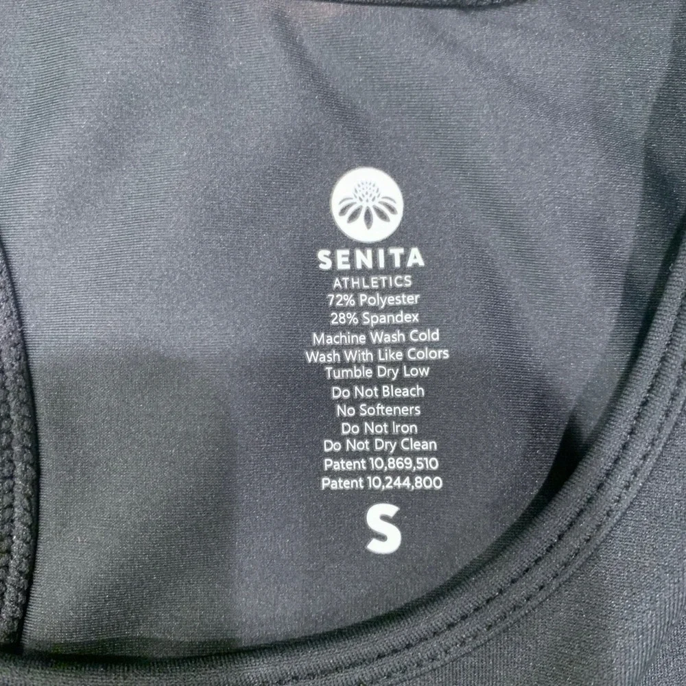 Senita Athletics Girls + Sports Bra Top Black Racerback Activewear‎ Small